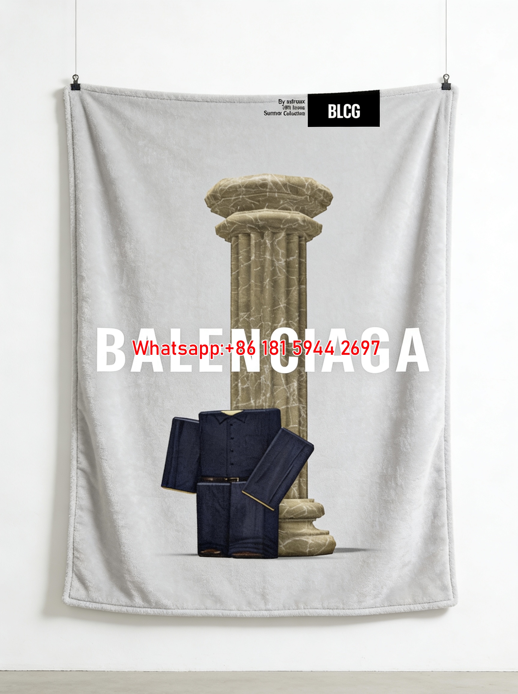 Balenciaga Marble Column Roblox Print Flannel Throw Blanket BA261